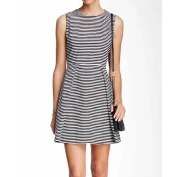 Kate Spade Saturday 00 Black White Pencil Striped Let Loose Fit and Flare Dress - Picture 13 of 13